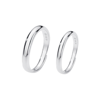 Offre Spéciale unisexe brillant givré mariage fiançailles bijoux saint valentin cadeau S999 bague de Couple en argent Sterling
