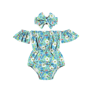 Nouvelle collection 2022 : Barboteuse nouveau-né style boutique tendance, épaules dénudées, avec bandeau nœud papillon - Product Image 4