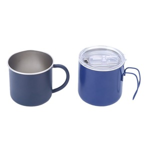 Taza de Café de Acero Inoxidable 304, Doble Pared con Aislamiento al Vacío, con Asa, Color Azul Marino Oscuro, Termo - Product Image 4