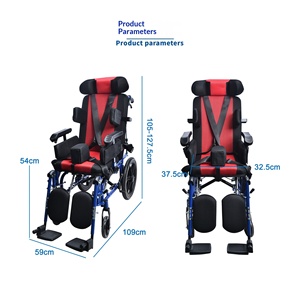 Sedia a Rotelle Manuale Ultraleggera in Alluminio per Bambini con Paralisi Cerebrale, Completamente Reclinabile e Pieghevole, Imbottita e <span class=keywords><strong>Portatile</strong></span> - Product Image 2