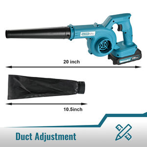 2-in-1ハンドヘルドリーフブロワー21Vコードレス2バッテリー付き高速充電器超吸引力洗浄用葉ツール - Product Image 2