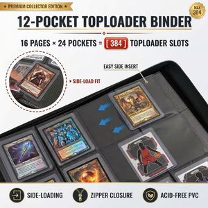 Classeur FX personnalisé avec logo, 12 pochettes, 384 emplacements, album de cartes à collectionner à chargement latéral, dossier en cuir zippé pour cartes sportives, faible MOQ - Product Image 2