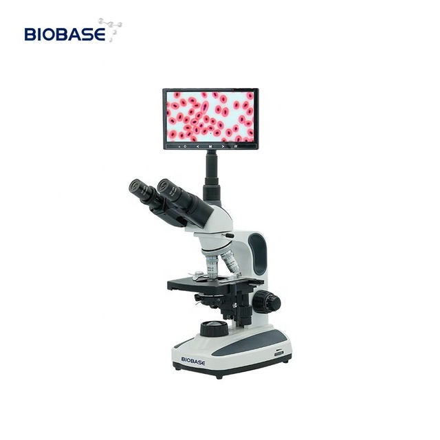 BIOBASE LCD Screen Digital Biological Electric Microscope with LED Display Laboratory Trinocular Microscope