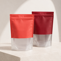 Sacs Doypack Personnalisés en PE Qualité Alimentaire, Imprimés, Anti-humidité, Transparents, Refermables avec Fermeture Éclair, Fenêtre Givrée Claire pour Salades