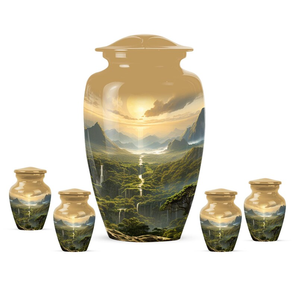 Urne funéraire en aluminium avec motif paysage montagneux pour commémoration d'un adulte - Product Image 4