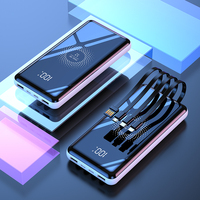 Batterie Li-Polymère sans fil 15W 20000mAh, charge rapide PD QC3.0, affichage LED, ultra-mince, double USB, Micro USB, CE ROHS