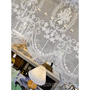 Cortina de puerta estilo francés con encaje floral bordado, cortina semitransparente vintage para ventana de dormitorio, estilo europeo - Product Image 5