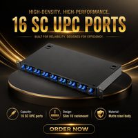 Panel Patch Fiber Optik SC UPC 16 Port Pelat Baja 1U 19 Inch Rackmount Full Load Adapter Terminal Box Adapter Pigtail Garansi 5 Tahun