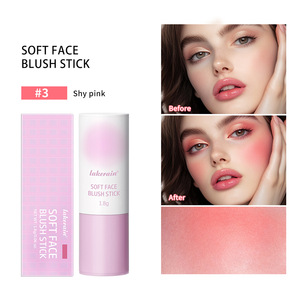 3 colori Soft Face Blush Stick impermeabile contorno ombra fard polvere pesca rosa guancia tinta ragazza coreana cosmetici - Product Image 2