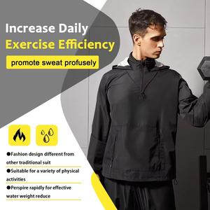 100% Polyester hafif erkek egzersiz eşofman ceket ev <span class=keywords><strong>Sauna</strong></span> kilo kaybı için etkili yağ yakıcı üst - Product Image 5