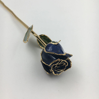 Cadeau de la Saint-Valentin, décoration d'intérieur, rose véritable préservée en résine dorée de 30 cm, artisanat en métal, cadeau d'anniversaire