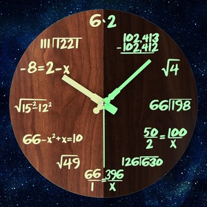 Orologio da Parete Nordico in Legno da 12 Pollici con Formule Scientifiche e Matematiche, Orologi Creativi Personalizzabili con Numeri Luminosi - Product Image 2