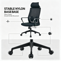 Chaise de bureau ergonomique moderne pour cadres, confortable, pour la maison et l'ordinateur, fabriquée avec un matériau en maille durable