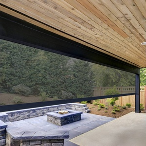 Sistema de Toldo Motorizado con Cremallera, Resistente a la Lluvia y al Viento, Persianas Exteriores para Patio, Balcón, Pérgola - Product Image 1