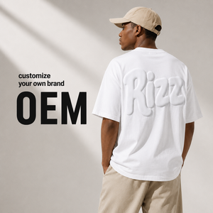 Camiseta <span class=keywords><strong>Blanca</strong></span> con Logotipo Personalizado para <span class=keywords><strong>Hombre</strong></span>, Estampado en Relieve, Textura 3D en Tono sobre Tono, Estilo Urbano, Fabricante OEM - Product Image 1
