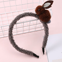 À la main dessin animé Animal bandeau En Peluche lapin mignon couvre-chef unique Filles pompon bandeau cheveux accessoires