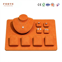 FORTE Ensemble d'accessoires de présentation de bijoux orange personnalisés sur mesure, support de présentation de boucles d'oreilles en gros