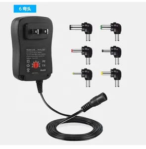 30W evrensel AC/DC güç kaynağı adaptör fişi şarj cihazı 3V 4.5V 6V 7.5V 9V 12V, 6 İpuçları ac adaptörü