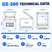 Mesin Vacuum Sealer Tipe Chamber 26cm Bersertifikasi CE dengan Pengontrol Digital dan Kemasan Film untuk Penggunaan Komersial