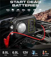 SHARMEAL Fabricant – Démarreur de Voiture Portable 4-en-1 20800mAh 12V 2000A avec Batterie Externe et Pompe à Air