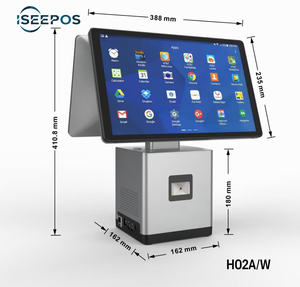 H02 GMS Google Play Android/Windows 15,6 дюймов двойной экран POS кассовый аппарат Ресторан Сенсорный Экран Одиночная Машина 90 градусов - Product Image 2