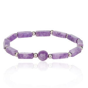 Ametista Natural Gemstone Pulseira Cristal Beads Pedra Bola Forma Fadiga Alívio Energia Lava Pulseira das mulheres para Perda de Peso - Product Image 1