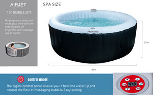 Bain à remous <span class=keywords><strong>gonflable</strong></span> portable à vendre, bain à remous extérieur hors sol avec 120 <span class=keywords><strong>jets</strong></span> de <span class=keywords><strong>bulles</strong></span> - Product Image 3