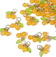 30 pièces de breloques cerises rouges, mini perles en verre acrylique mignonnes |   Boucles d'oreilles, bracelets, colliers, fabrication de bijoux, artisanat DIY, Chine