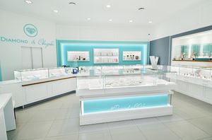 Vitrine de présentation de bijoux bleu Tiffany, style moderne et jeune, idée de conception de boutique de bijoux, vitrine de présentation de bijoux à vendre - Product Image 3