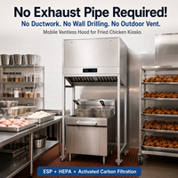 Campana Extractora Comercial sin Ventilación, Campana Extractora Móvil sin Ventilación, Campana Extractora sin Ductos |   Ideal para quioscos de pollo frito y hamburguesas en centros comerciales
