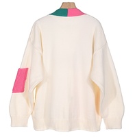 Pull femme avec logo personnalisé, motif jacquard, tricot, manches longues, manteau, pull en tricot, cardigan en tricot d'hiver pour femme