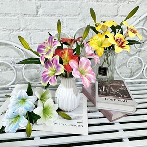 Lirios de <span class=keywords><strong>Hemerocallis</strong></span>, Flores Artificiales Hechas a Mano, Modernas, Impermeables, de Larga Duración, para el Día de la Madre, Pascua, Graduación, Boda - Product Image 5