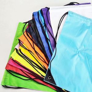 Custom Logo Durable 210D Nylon Pull <b>String</b> Drawstring <b>Bag</b> Draw <b>String</b> Backpack with Single Double Sided Printing - Product Image 2