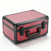 Boîte de rangement et de présentation portable en aluminium rouge de luxe à 3 rangées pour cartes de sport gradées NGC BGS, étui pour slabs, personnalisation acceptée