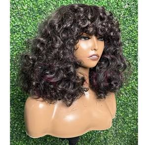 Raw <span class=keywords><strong>Vietnam</strong></span> Hai 100% pelucas de cabello humano atadas a mano 10 pulgadas longitud corta Jerry rizado Color transparente - Product Image 6