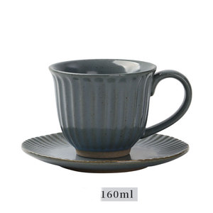 Venta al por mayor nuevas tazas de café de cerámica vintage esmaltadas creativas personalizadas hechas a mano taza de porcelana de leche japonesa taza de té con platillos - Product Image 6