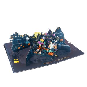 Halloween 3D greeting card Luxurious surprise pop up greeting card Demon castle troublemaker In stock Wholesale high quality - Product Image 5