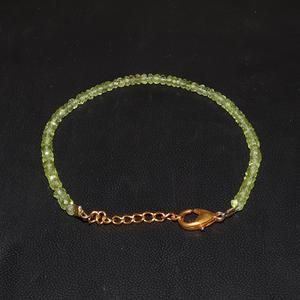 AAA+ Quality Gold Plated Christian Adjustable <b>Beaded</b> Bracelet Classic Style Natural Peridot Gemstone for Fashion Jewelry Gift - Product Image 3