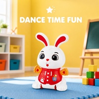 Jouet Lapin Dansant Électrique, Lapin Acrobate Rotatif à 360° avec Musique et Lumière LED, Jouet Sensoriel Interactif pour Enfants, Cadeau Viral