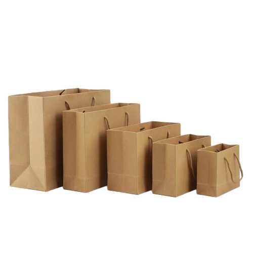Custom logo Kraft Paper Shopping Bags for Clothing Gift with Handle