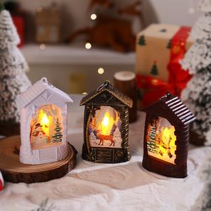 Adornos luminosos navideños, luz nocturna de Papá Noel, decoraciones de escritorio, manualidades, lámpara de viento de Navidad, lámpara de candelabro - Product Image 3