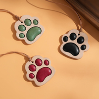 Sac de rangement pour poils d'animaux en cuir végétal patte mémorial porte-clés pour chat chien souvenir porte-clés pour sacs à dos pendentif cadeau