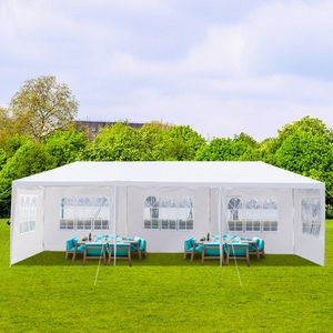 <b>5</b>-Sided <b>Iron</b> PE Cloth Spiral Pipe Pergola 3*9m Wedding & Party Tent Model D0100HPGXCW - Product Image 3