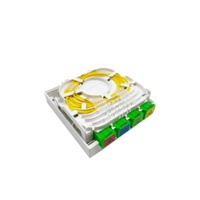 Boîtier de terminaison à fibre optique pour montage sur rail DIN avec 4 connecteurs SC Simplex ou LC Duplex, gaine LSZH, utilisation FTTH/FTTX