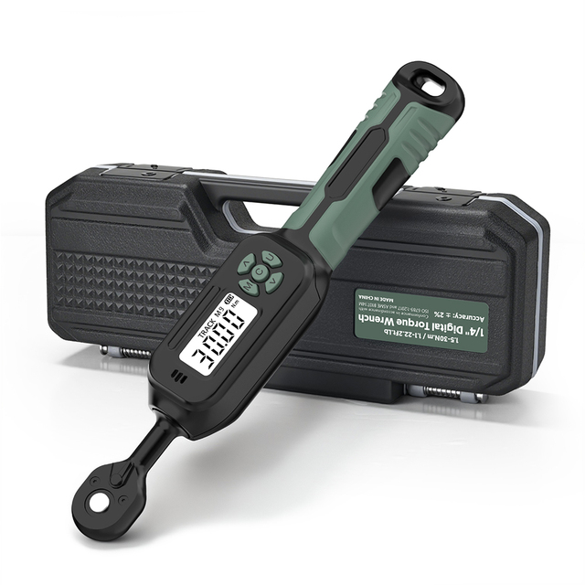 High Precision Digital Torque Wrench ±2% Accuracy with Ratcheting Head LED Flash Multi-Function Adjustable Torque Wrench