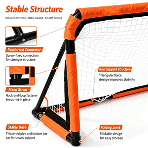 Porta da Calcio Pieghevole Portatile con Rete per Uso Interno ed Esterno, Giardino e Parco Giochi - Product Image 3