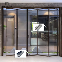 Porte pliante en aluminium personnalisable pour système intérieur 40, style hors axe, système parfait, profilé de cadre fin