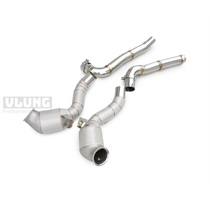 Collecteur d'échappement isolé pour <span class=keywords><strong>Mercedes</strong></span> <span class=keywords><strong>AMG</strong></span> M178 C190 GT GTC <span class=keywords><strong>GTS</strong></span> GTR, tube avant en acier inoxydable, raccord de collecteur d'échappement - Product Image 1