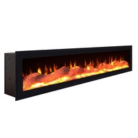 Cheminée électrique moderne sans chaleur de 40 pouces avec insert de flamme en bois artificiel pour la maison et le bureau