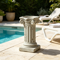 Socle Colonne Romaine Ionique en Résine, Piliers Antiques à Texture Craquelée, Support de Statue Vintage Européen, Présentoir pour Plantes, Plinthe pour Maison et Jardin